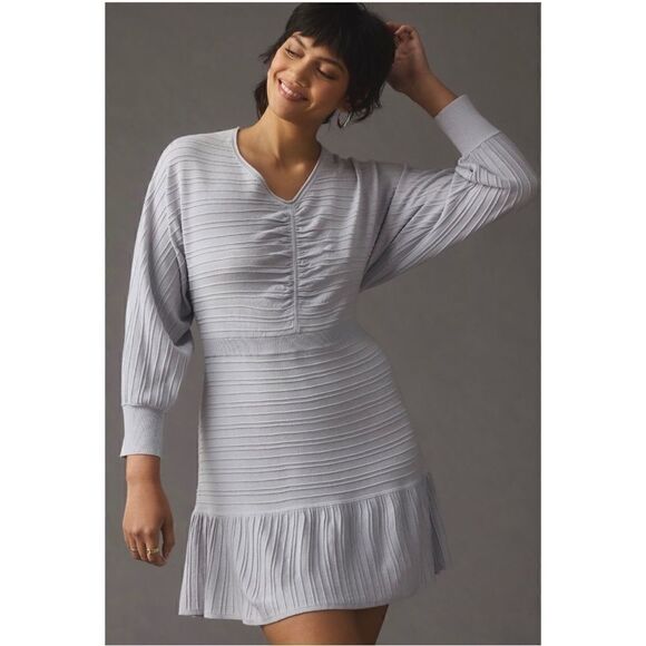 NEW Daily Practice by Anthropologie Long-Sleeve Flare Sweater Mini Dress Plus 1X - Picture 2 of 8